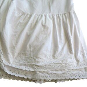 WestPoint Stevens Full Bed Skirt White Eyelet Lace Hem 15" Drop Cottage USA-Made